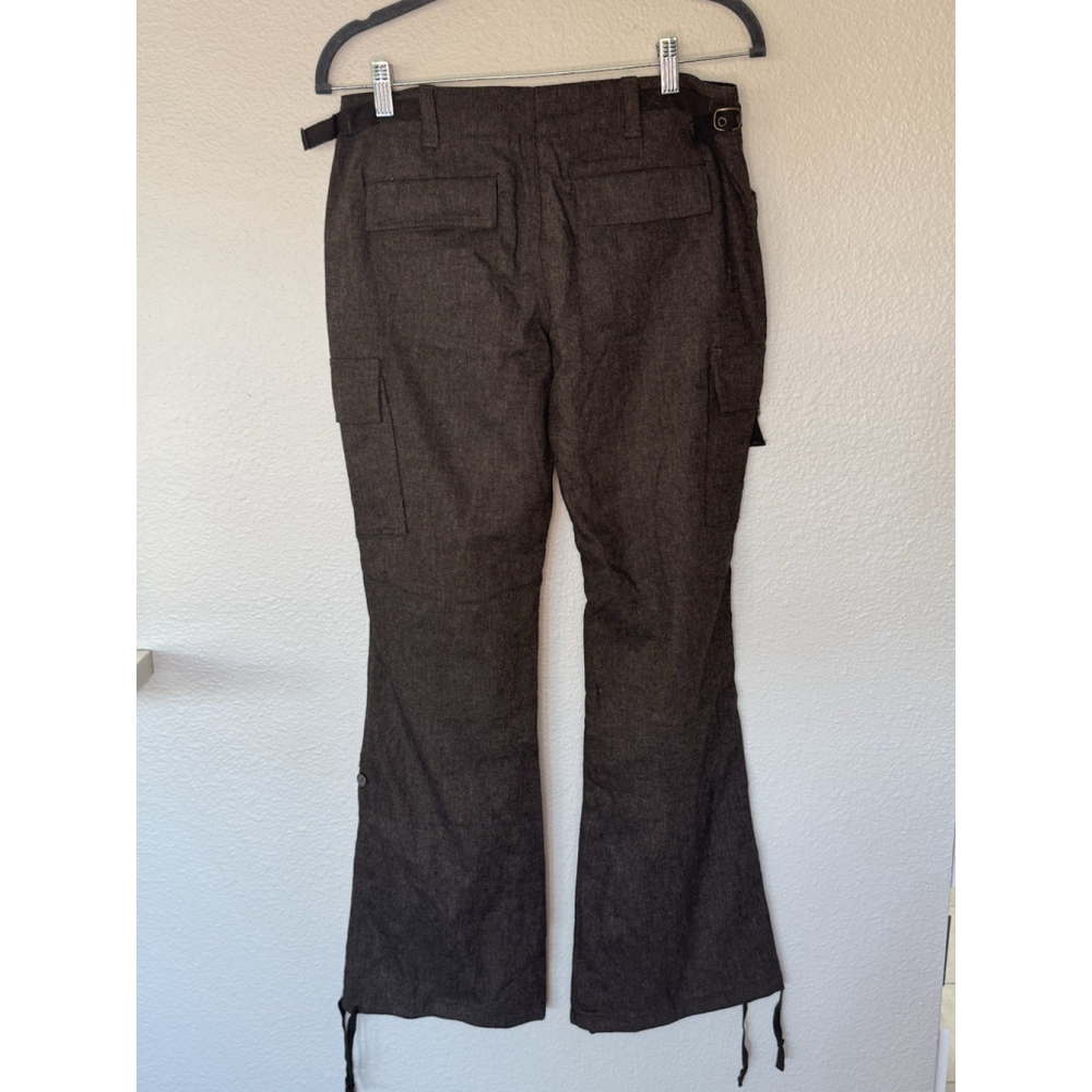 NWT Express Brown Tweed Cargo Pants Women’s 4 Utility Fall Winter Wide Leg - Picture 4 of 10